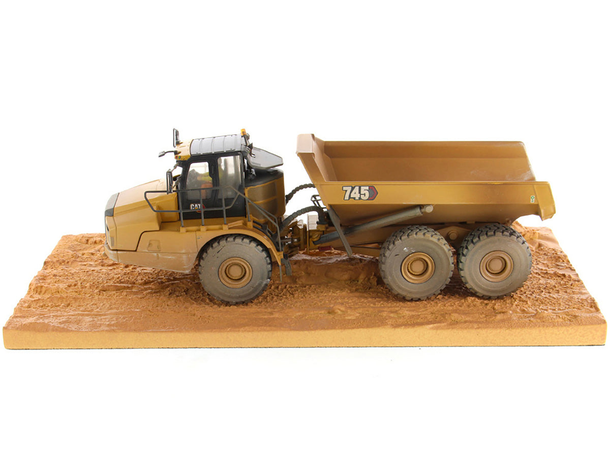CAT Caterpillar 745 Articulated Truck with Operator (Dirty Version) 'Weathered' Series 1/50 Diecast Model by Diecast Masters