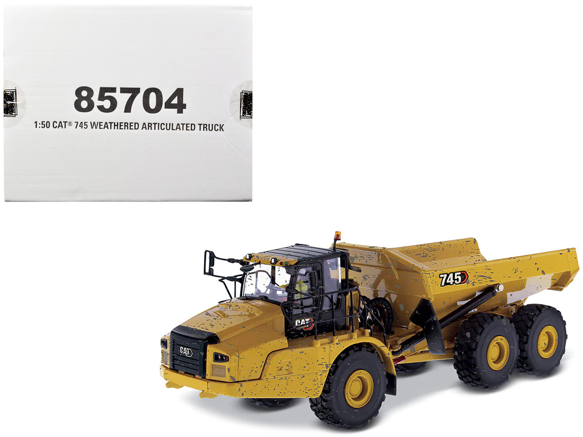 CAT Caterpillar 745 Articulated Truck with Operator (Dirty Version) 'Weathered' Series 1/50 Diecast Model by Diecast Masters