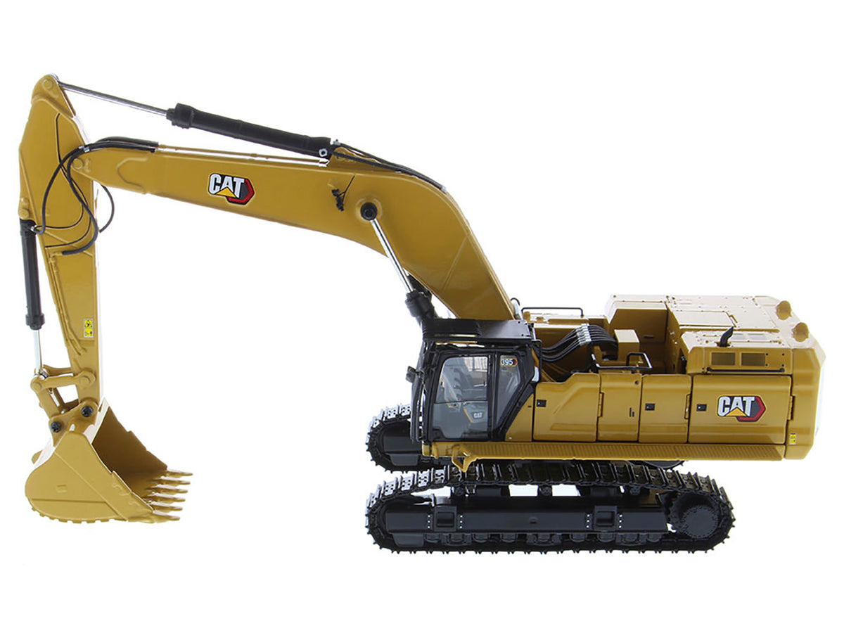 CAT Caterpillar 395 Next Generation Hydraulic Excavator (General Purpose Version) Yellow with Operator and Additional Tools 'High Line' Series 1/50 Diecast Model by Diecast Masters