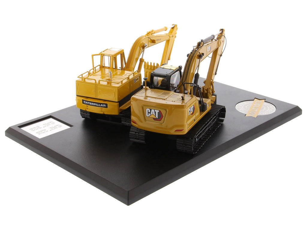 CAT Caterpillar 225 Hydraulic Escavator and CAT Caterpillar 323 Next Generation Hydraulic Escavator Set of 2 pieces 'Evolution Series' 1/50 Diecast Models by Diecast Masters
