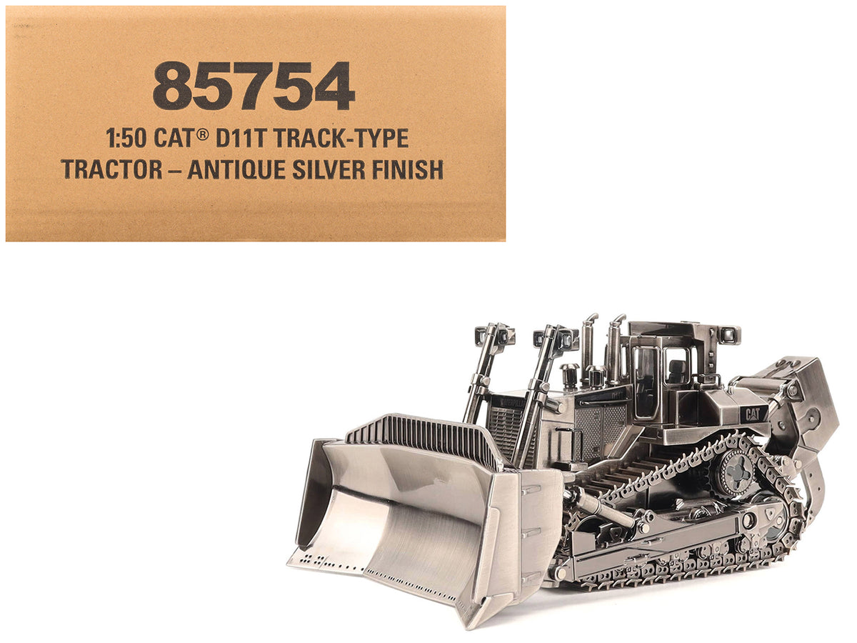 CAT Caterpillar D11T Track Type Tractor Dozer Antique Silver Finish 'Commemorative Series' 1/50 Diecast Model by Diecast Masters