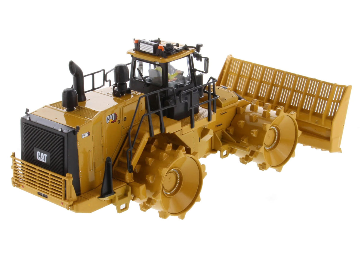 CAT Caterpillar 836 Landfill Compactor Yellow 'High Line' Series 1/50 Diecast Model by Diecast Masters