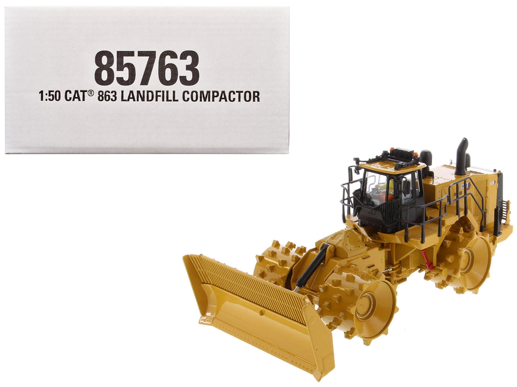 CAT Caterpillar 836 Landfill Compactor Yellow 'High Line' Series 1/50 Diecast Model by Diecast Masters