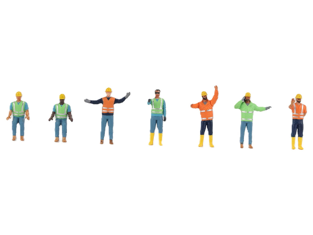 'Construction Workers' 7 Piece Figure Set for 1/50 Scale Models by Diecast Masters