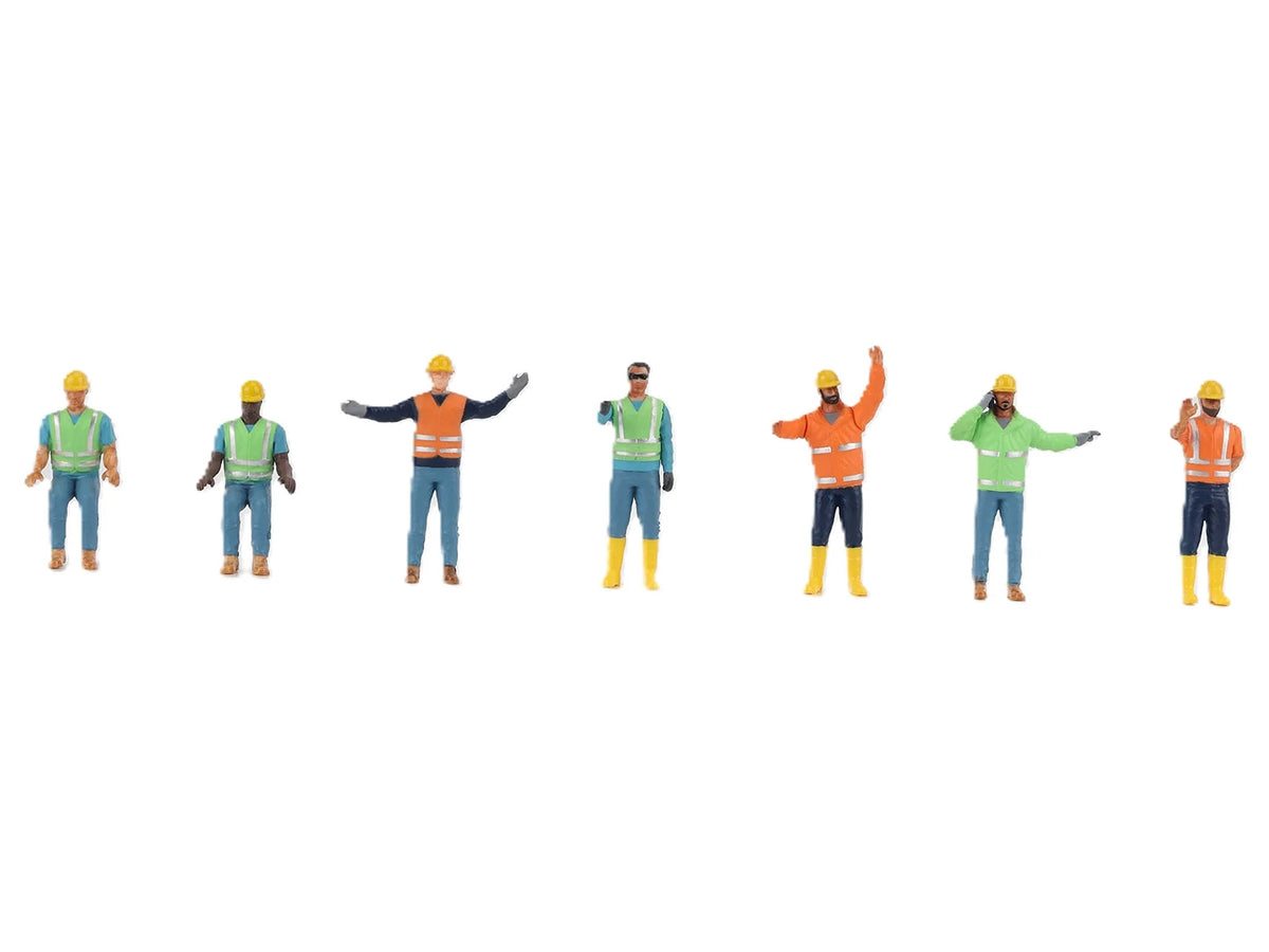 'Construction Workers' 7 Piece Figure Set for 1/50 Scale Models by Diecast Masters