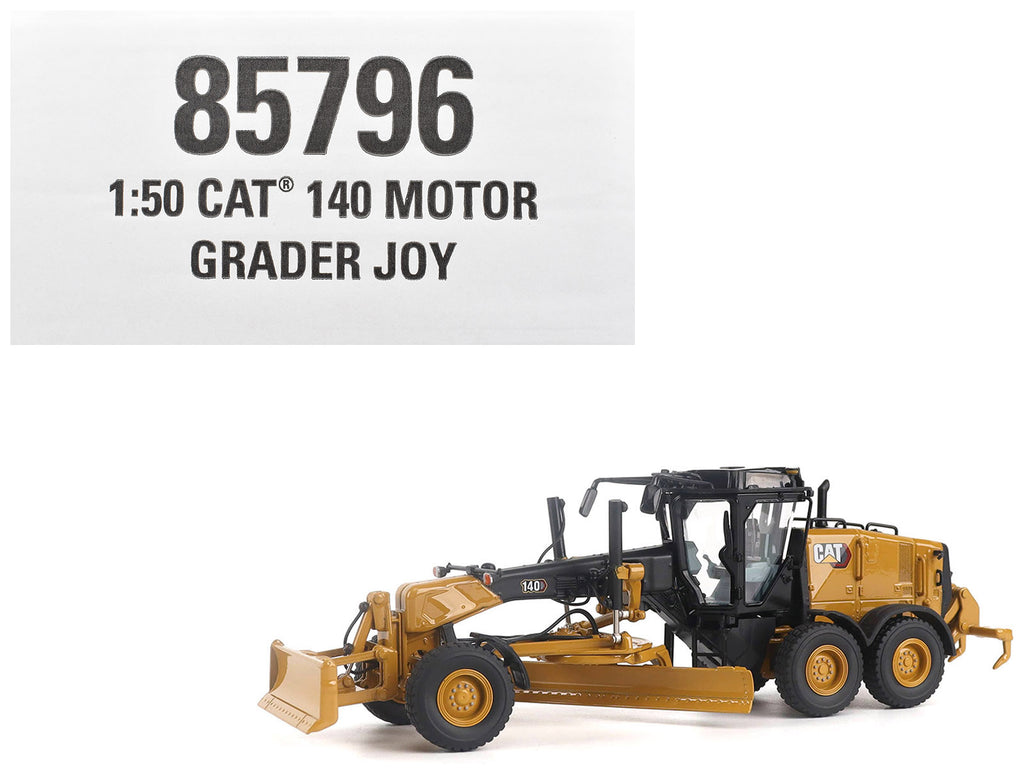CAT Caterpillar 140 JOY Motor Grader Yellow with Black Top 'High Line' Series 1/50 Diecast Model by Diecast Masters