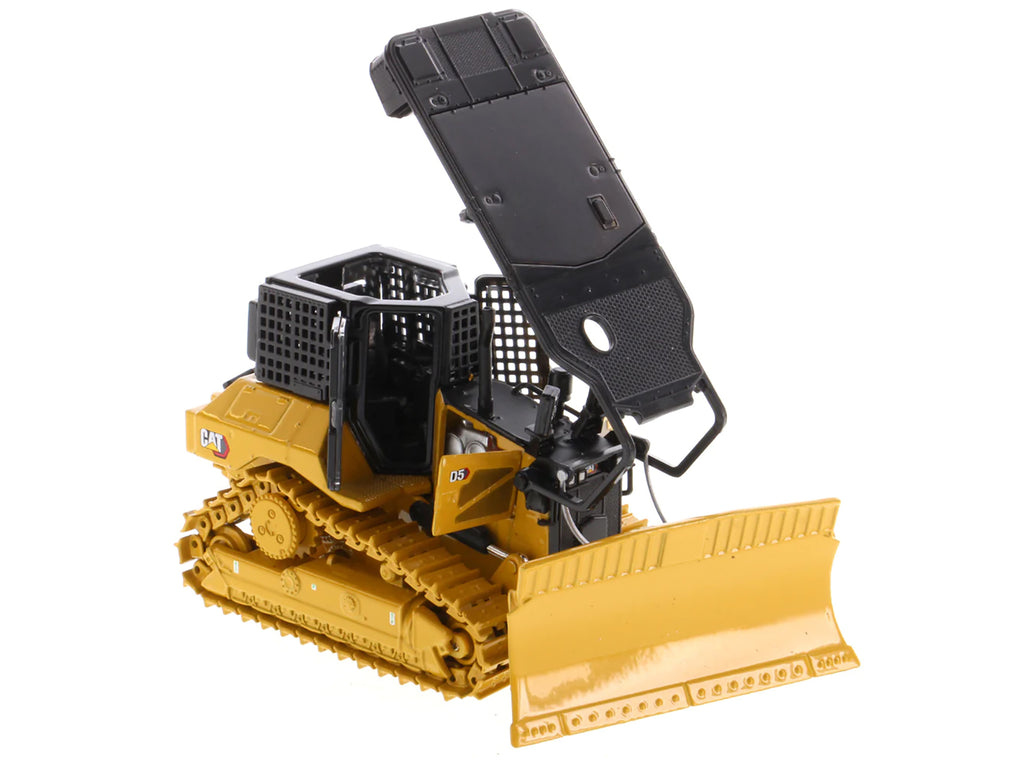 CAT Caterpillar D5 XR Fire Suppression Track Type Dozer Yellow 'High Line' Series 1/50 Diecast Model by Diecast Masters