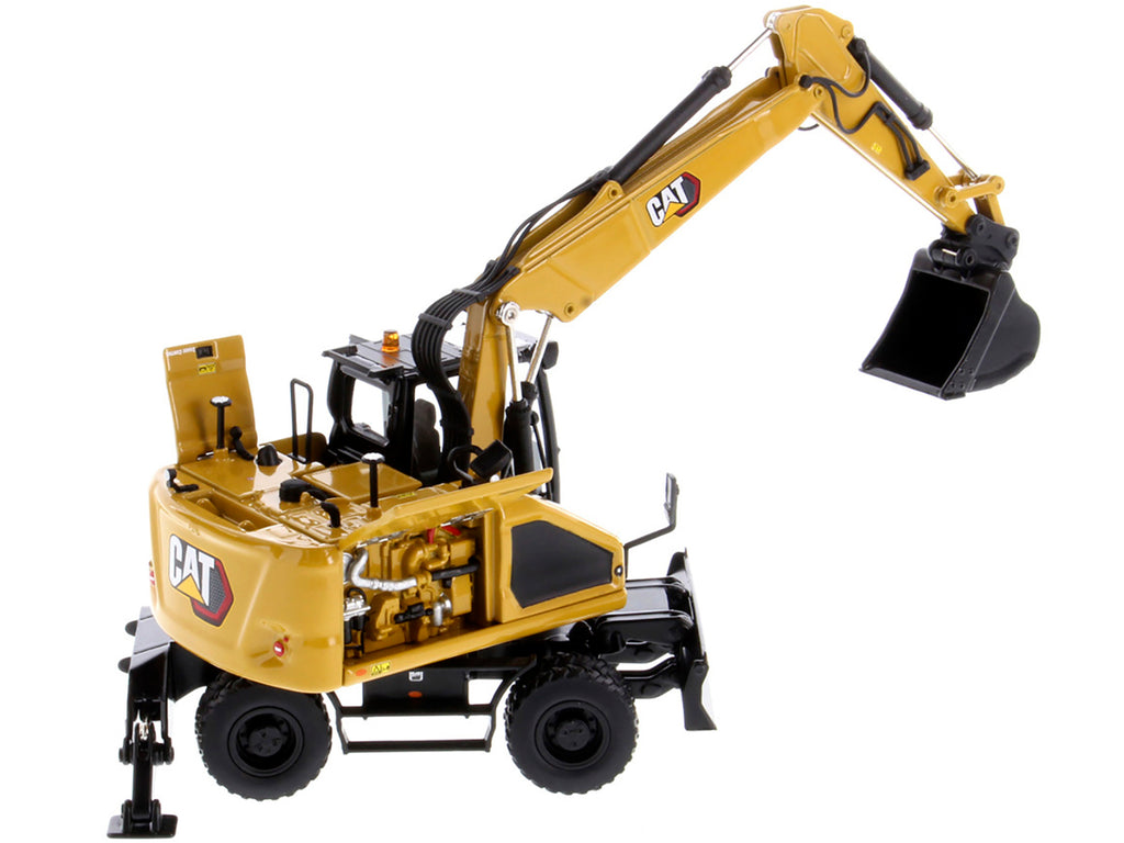 CAT Caterpillar M318 Wheeled Excavator Yellow with Operator 'High Line' Series 1/50 Diecast Model by Diecast Masters