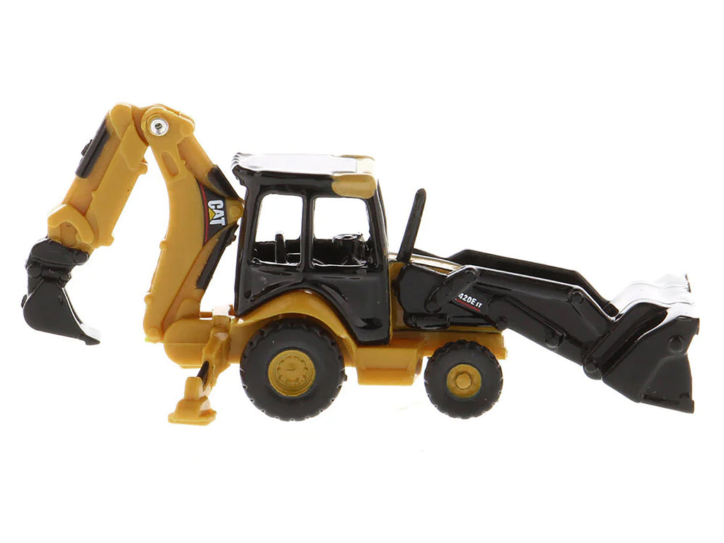 CAT Caterpillar 420E Backhoe Loader Yellow 'Micro-Constructor' Series Diecast Model by Diecast Masters