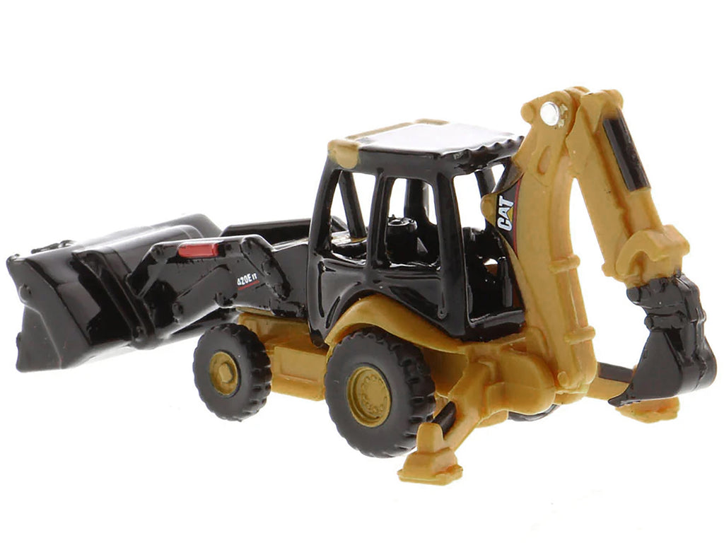 CAT Caterpillar 420E Backhoe Loader Yellow 'Micro-Constructor' Series Diecast Model by Diecast Masters