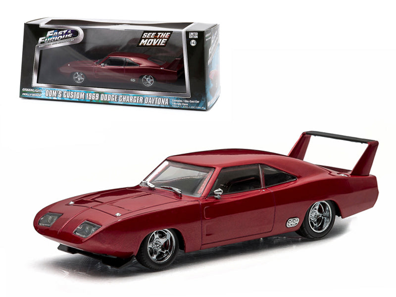 Dom's 1969 Dodge Charger Daytona Maroon 'Fast and Furious 6' Movie (2013) 1/43 Diecast Model Car by Greenlight