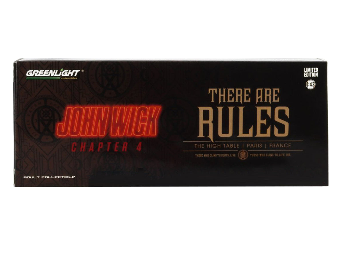 1971 Plymouth Barracuda Black 'John Wick: Chapter 4' (2023) Movie 'Hollywood' Series 1/43 Diecast Model Car by Greenlight