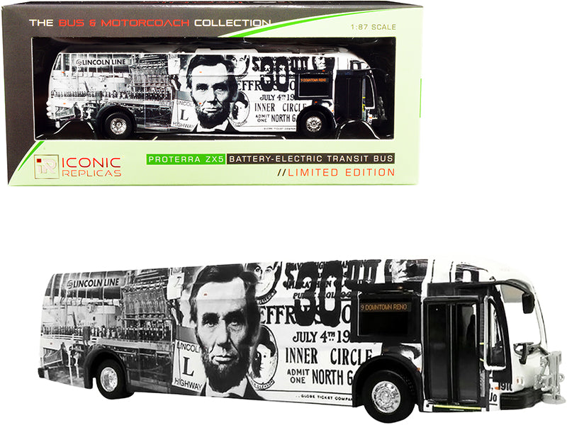 Proterra ZX5 Battery-Electric Transit Bus #9 'Downtown Reno' 'Lincoln Line' (Nevada) 'The Bus & Motorcoach Collection' 1/87 (HO) Diecast Model by Iconic Replicas