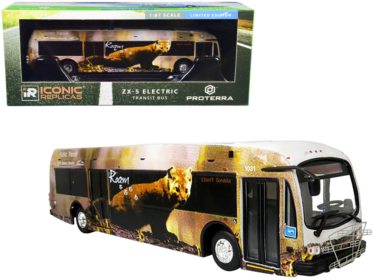 Proterra ZX5 Electric Transit Bus 'Roam Transit' '1 Banff Gondola' 1/87 (HO) Diecast Model by Iconic Replicas