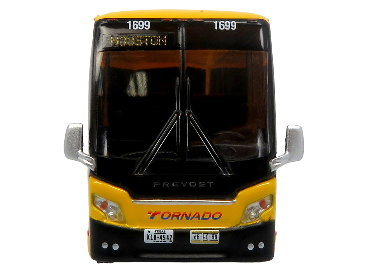Prevost H3-45 Coach Bus 'Tornado Bus Company' Yellow with Graphics Limited Edition 1/87 (HO) Diecast Model by Iconic Replicas