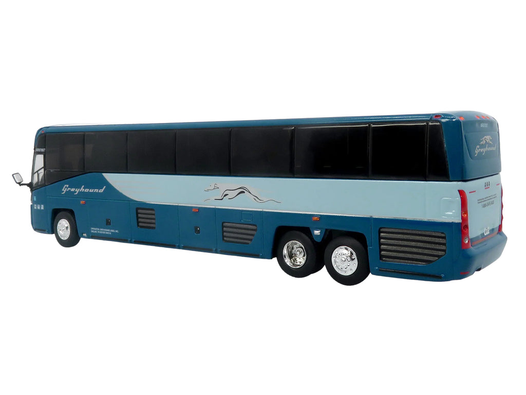 MCI D4520 Commuter Coach Bus 'Greyhound Lines' Blue with Light Blue Stripes 'The Bus & Motorcoach Collection' Limited Edition to 504 pieces Worldwide 1/87 (HO) Scale Diecast Model by Iconic Replicas