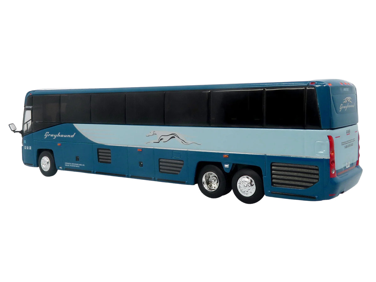 MCI D4520 Commuter Coach Bus 'Greyhound Lines' Blue with Light Blue Stripes 'The Bus & Motorcoach Collection' Limited Edition to 504 pieces Worldwide 1/87 (HO) Scale Diecast Model by Iconic Replicas