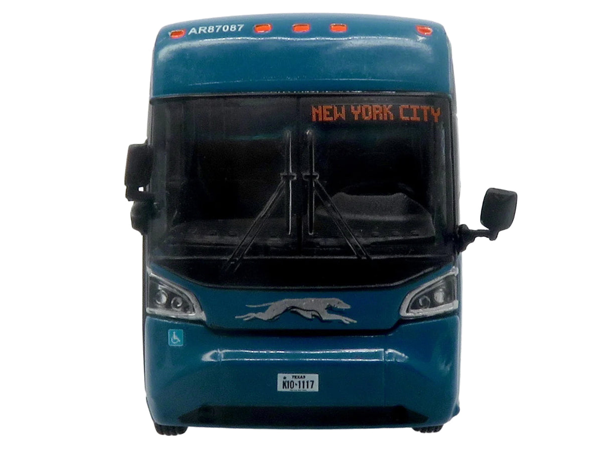 MCI D4520 Commuter Coach Bus 'Greyhound Lines' Blue with Light Blue Stripes 'The Bus & Motorcoach Collection' Limited Edition to 504 pieces Worldwide 1/87 (HO) Scale Diecast Model by Iconic Replicas