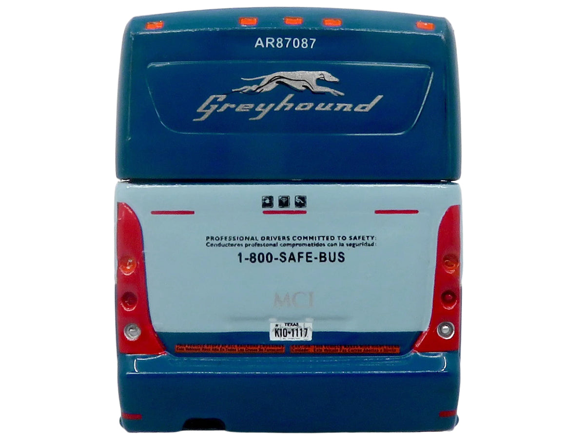 MCI D4520 Commuter Coach Bus 'Greyhound Lines' Blue with Light Blue Stripes 'The Bus & Motorcoach Collection' Limited Edition to 504 pieces Worldwide 1/87 (HO) Scale Diecast Model by Iconic Replicas