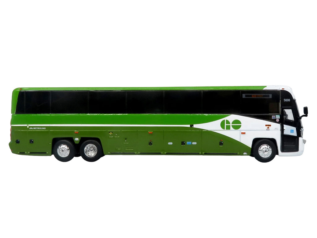 MCI D4520 Commuter Coach Bus 'GO Transit' Green and White 'The Bus & Motorcoach Collection' Limited Edition to 504 pieces Worldwide 1/87 (HO) Scale Diecast Model by Iconic Replicas