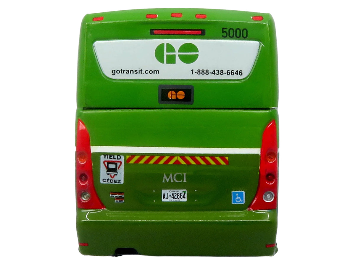 MCI D4520 Commuter Coach Bus 'GO Transit' Green and White 'The Bus & Motorcoach Collection' Limited Edition to 504 pieces Worldwide 1/87 (HO) Scale Diecast Model by Iconic Replicas