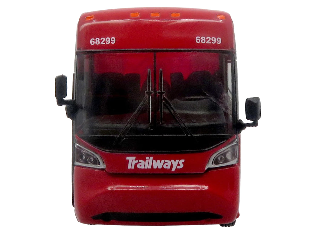 MCI D4520 Commuter Coach Bus 'Burlington Trailways' Red with White Graphics 'The Bus & Motorcoach Collection' Limited Edition to 504 pieces Worldwide 1/87 (HO) Scale Diecast Model by Iconic Replicas