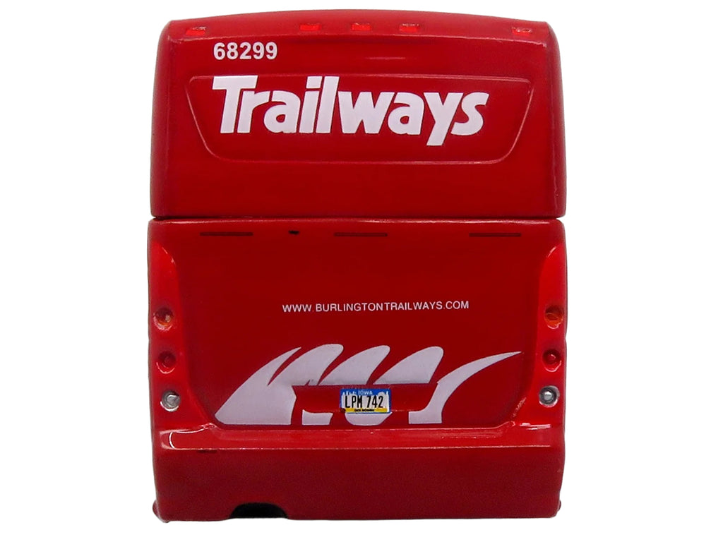 MCI D4520 Commuter Coach Bus 'Burlington Trailways' Red with White Graphics 'The Bus & Motorcoach Collection' Limited Edition to 504 pieces Worldwide 1/87 (HO) Scale Diecast Model by Iconic Replicas