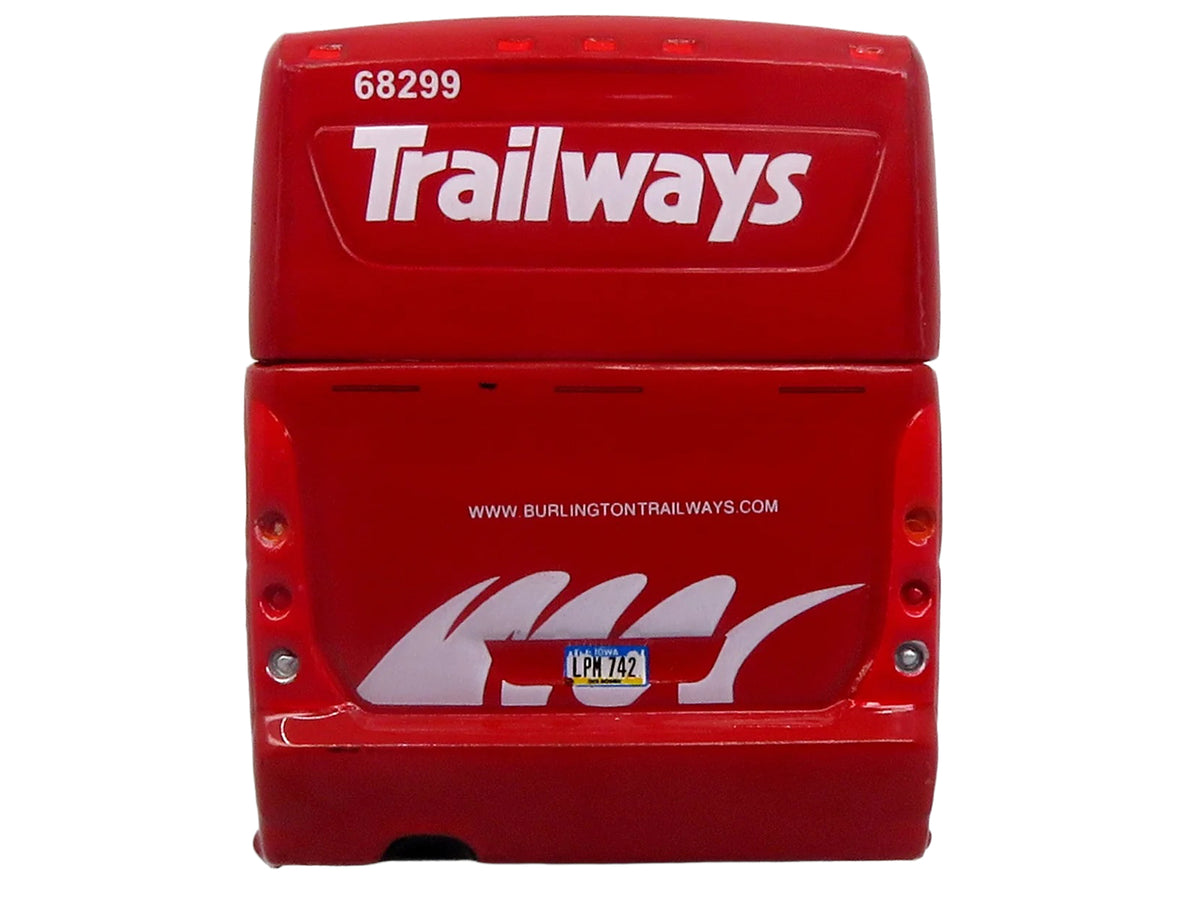 MCI D4520 Commuter Coach Bus 'Burlington Trailways' Red with White Graphics 'The Bus & Motorcoach Collection' Limited Edition to 504 pieces Worldwide 1/87 (HO) Scale Diecast Model by Iconic Replicas