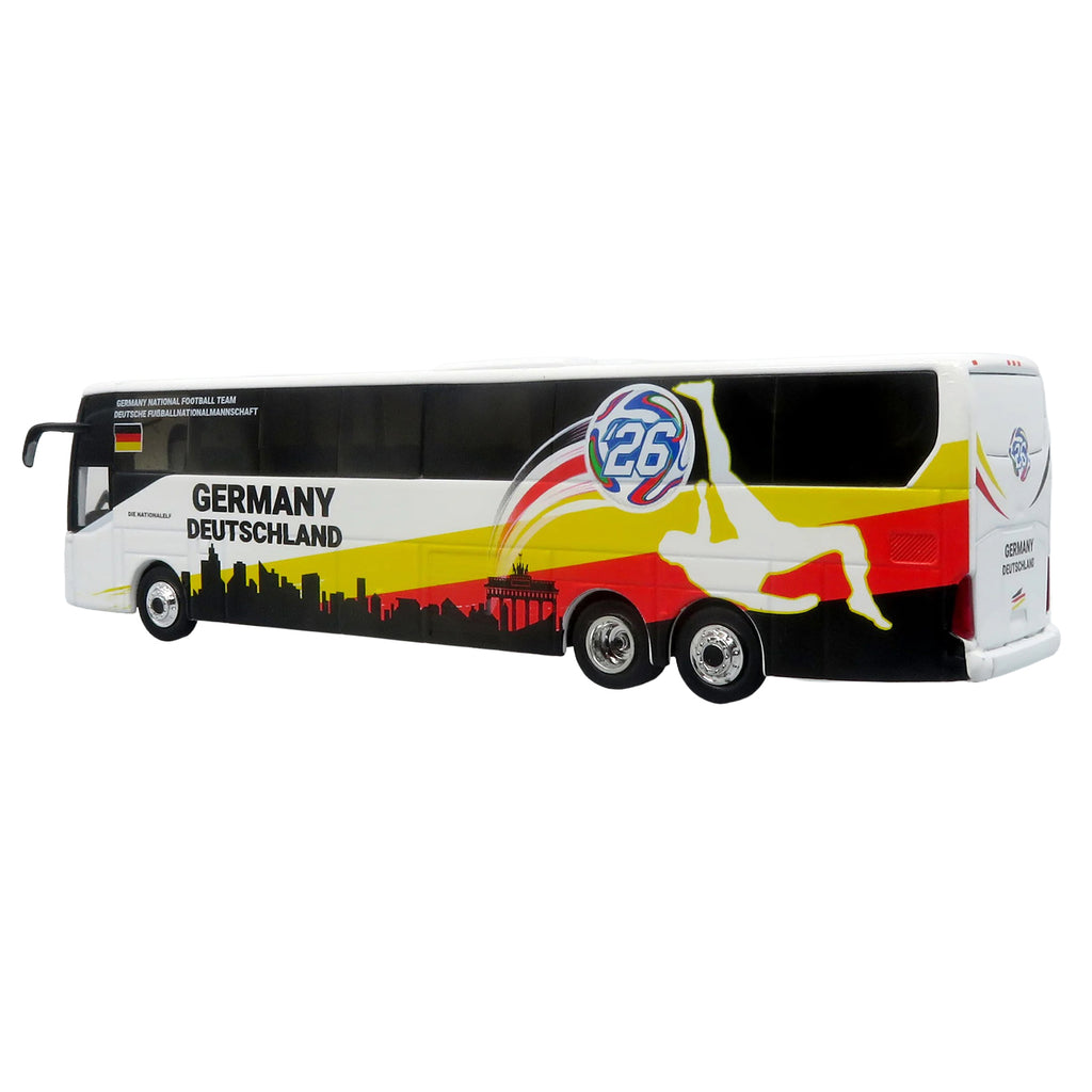 Daimler Tourrider Coach Bus 'Germany National Football Team' White with Graphics 'International Federation of the Global Game' Series Limited Edition to 504 pieces Worldwide 1/87 (HO) Diecast Model by Iconic Replicas