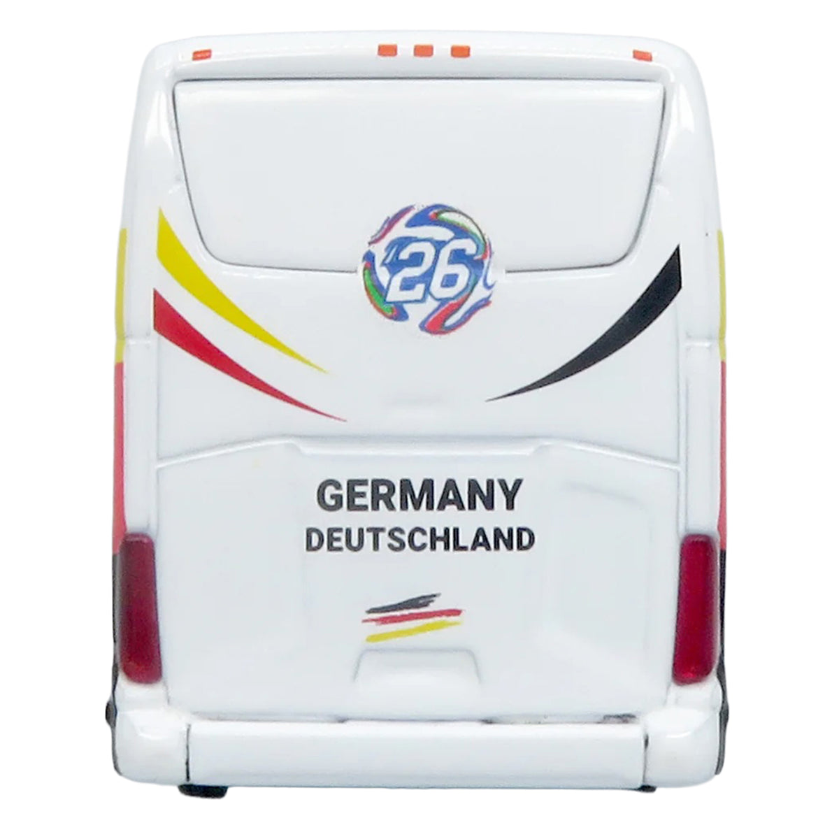 Daimler Tourrider Coach Bus 'Germany National Football Team' White with Graphics 'International Federation of the Global Game' Series Limited Edition to 504 pieces Worldwide 1/87 (HO) Diecast Model by Iconic Replicas