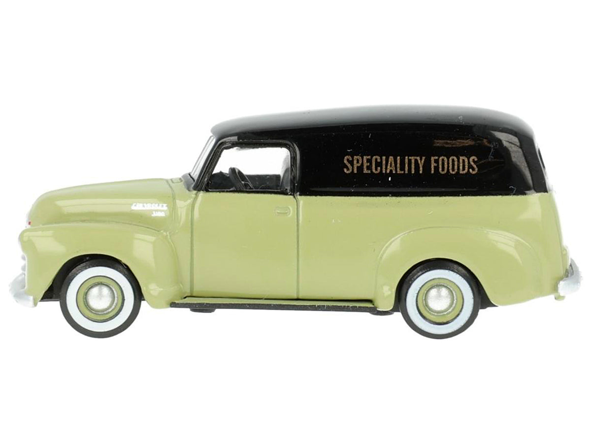1950 Chevrolet Panel Van 'Speciality Foods' Light Green and Black 1/87 (HO) Scale Diecast Model Car by Oxford Diecast