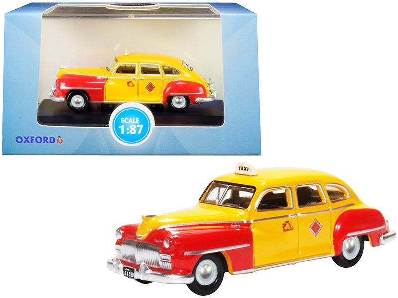 1946-1948 DeSoto Suburban Yellow and Red 'San Francisco Taxi' 'The Godfather' Movie 1/87 (HO) Scale Diecast Model Car by Oxford Diecast