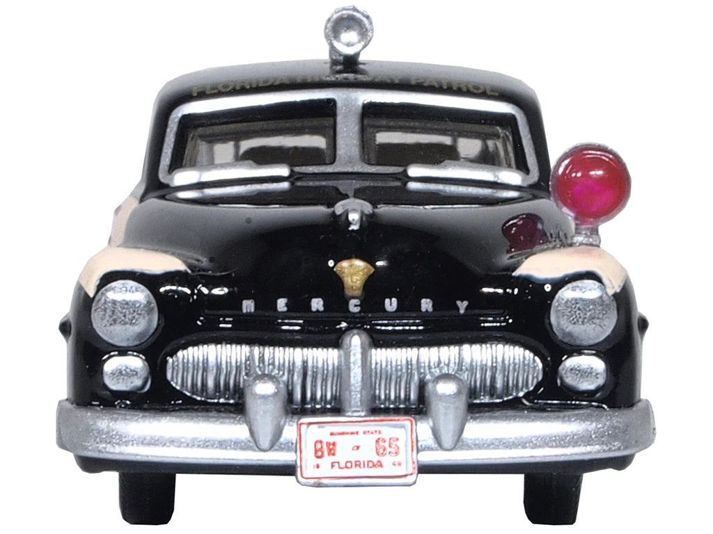 1949 Mercury Monarch Police Black and White 'Florida Highway Patrol' 1/87 (HO) Scale Diecast Model Car by Oxford Diecast