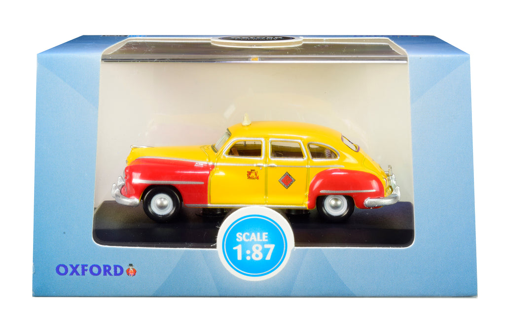 1946-1948 DeSoto Suburban Yellow and Red 'San Francisco Taxi' 'The Godfather' Movie 1/87 (HO) Scale Diecast Model Car by Oxford Diecast