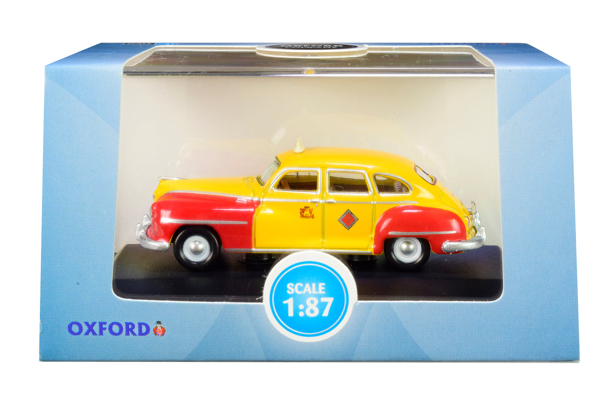 1946-1948 DeSoto Suburban Yellow and Red 'San Francisco Taxi' 'The Godfather' Movie 1/87 (HO) Scale Diecast Model Car by Oxford Diecast