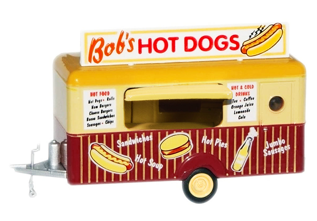 'Bob's Hot Dogs' Mobile Food Trailer 1/87 (HO) Scale Diecast Model by Oxford Diecast