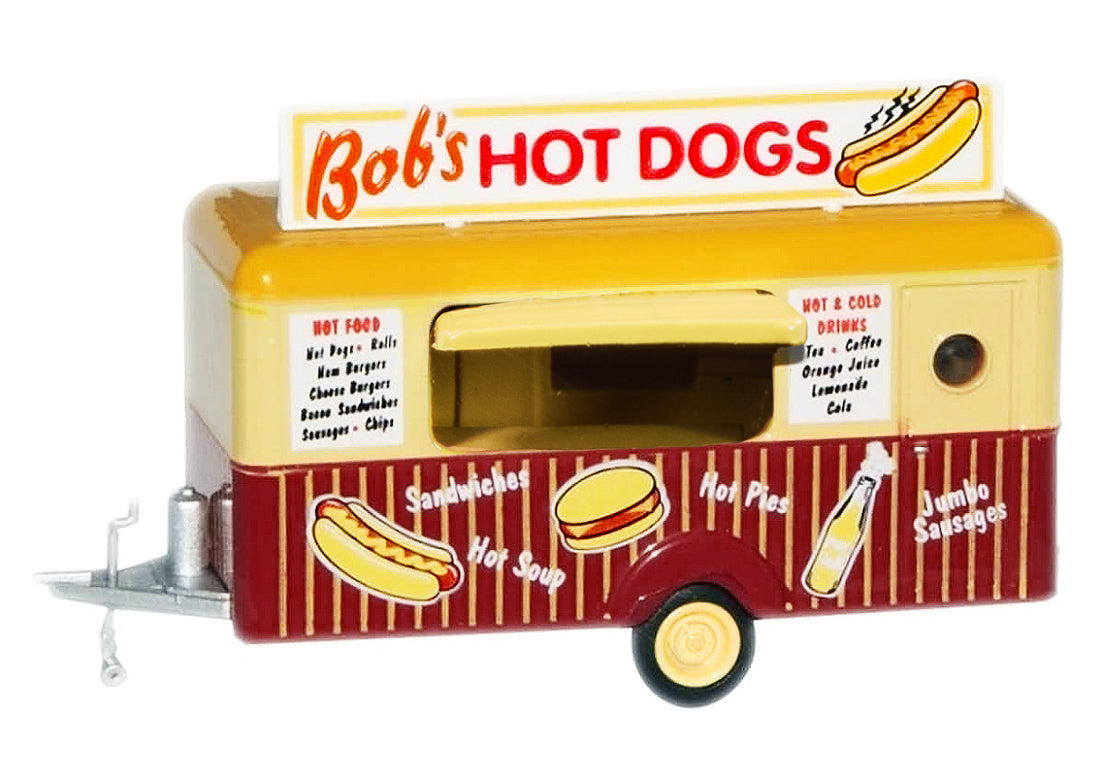 'Bob's Hot Dogs' Mobile Food Trailer 1/87 (HO) Scale Diecast Model by Oxford Diecast