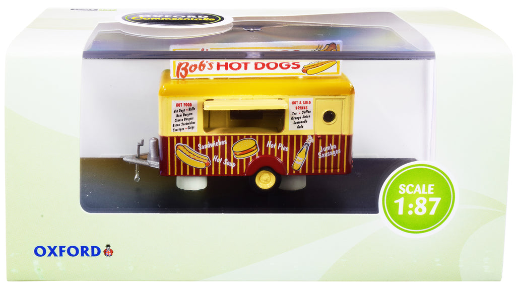 'Bob's Hot Dogs' Mobile Food Trailer 1/87 (HO) Scale Diecast Model by Oxford Diecast