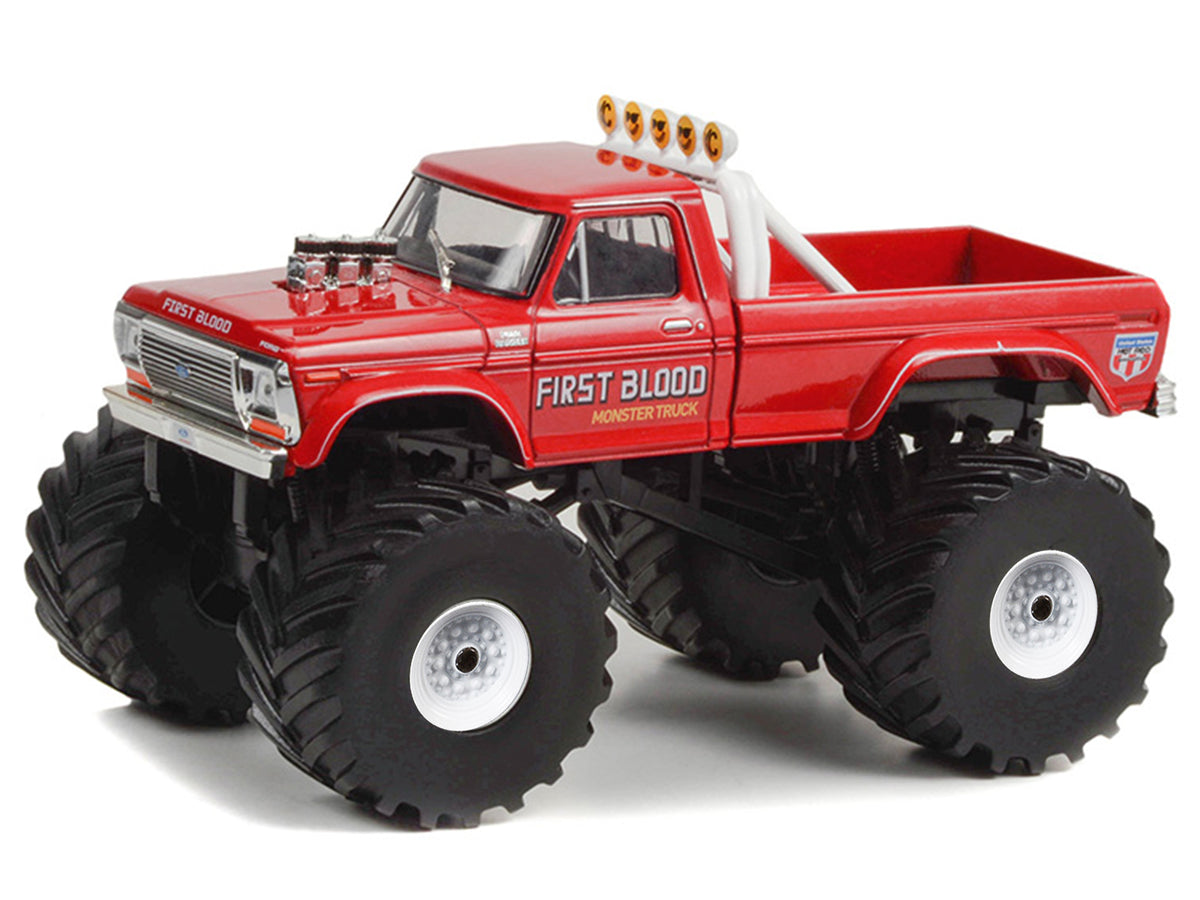 1978 Ford F-250 Monster Truck with 66-Inch Tires 'First Blood' Red 'Kings of Crunch' Series 1/43 Diecast Model Car by Greenlight