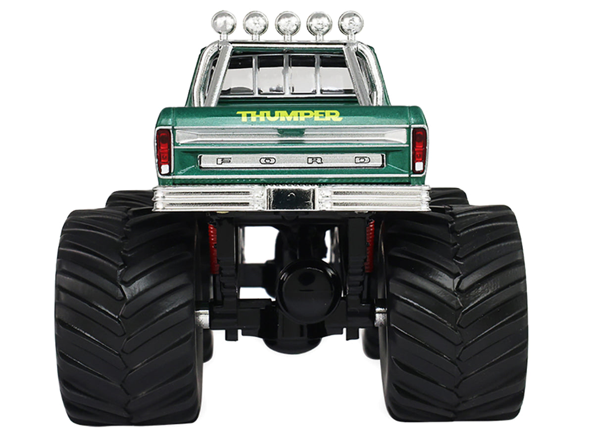 1975 Ford F-250 Monster Truck with 66-Inch Tires 'Thumper' Green Metallic 'Kings of Crunch' Series 1/43 Diecast Model Car by Greenlight