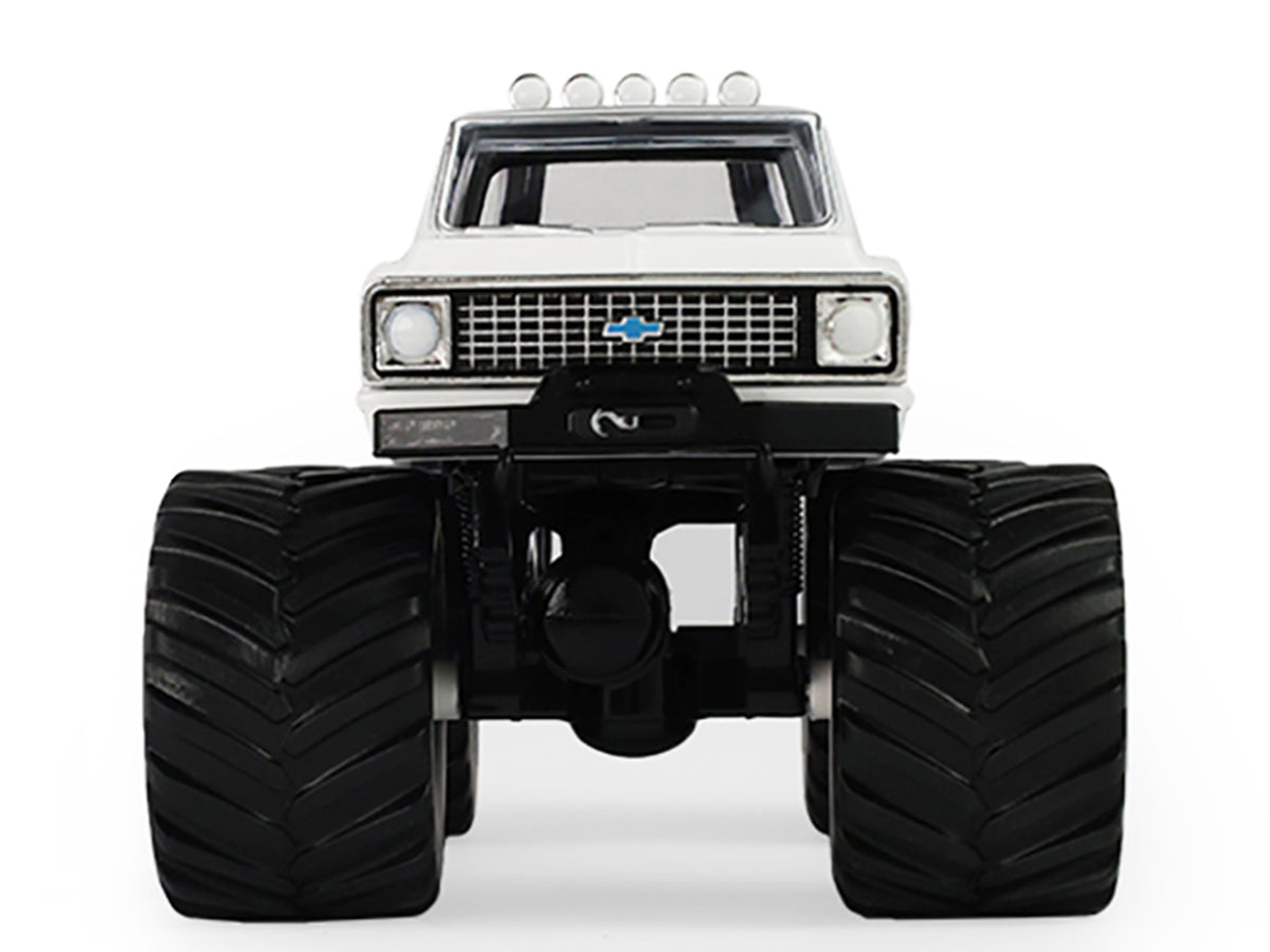 1972 Chevrolet K-10 Monster Truck 'Chevron 150th Anniversary' White and Blue Metallic 'Kings of Crunch' Series 1/43 Diecast Model Car by Greenlight