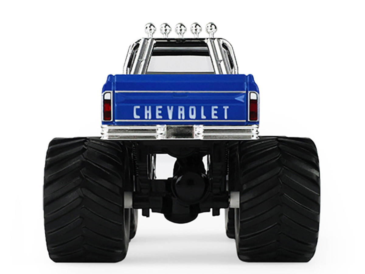 1972 Chevrolet K-10 Monster Truck 'Chevron 150th Anniversary' White and Blue Metallic 'Kings of Crunch' Series 1/43 Diecast Model Car by Greenlight