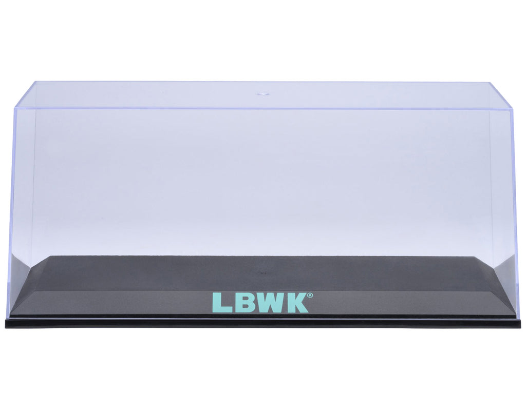 Collectible Display Show Case with Black Plastic Base and Green 'LBWK' Logo for 1/18-1/24 Scale Model Cars by Autoart