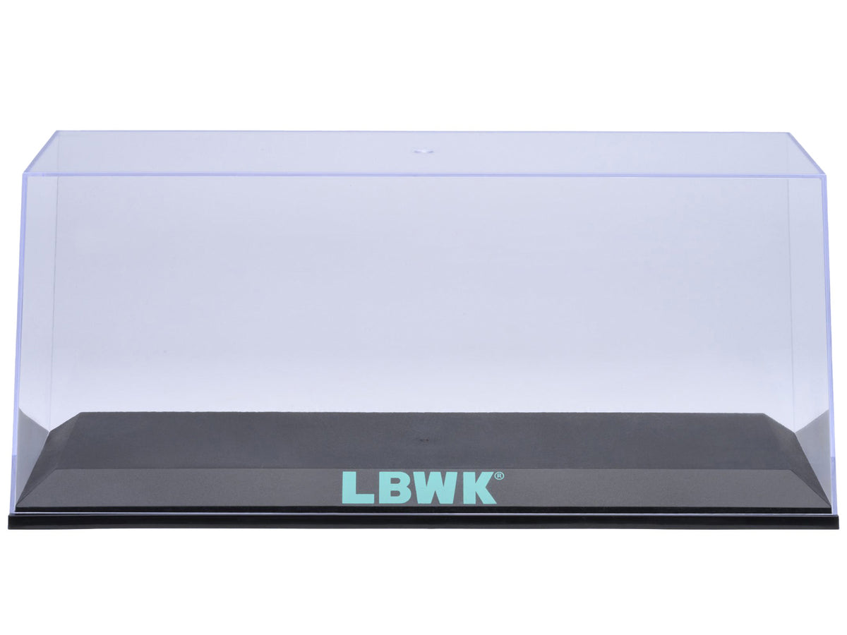 Collectible Display Show Case with Black Plastic Base and Green 'LBWK' Logo for 1/18-1/24 Scale Model Cars by Autoart