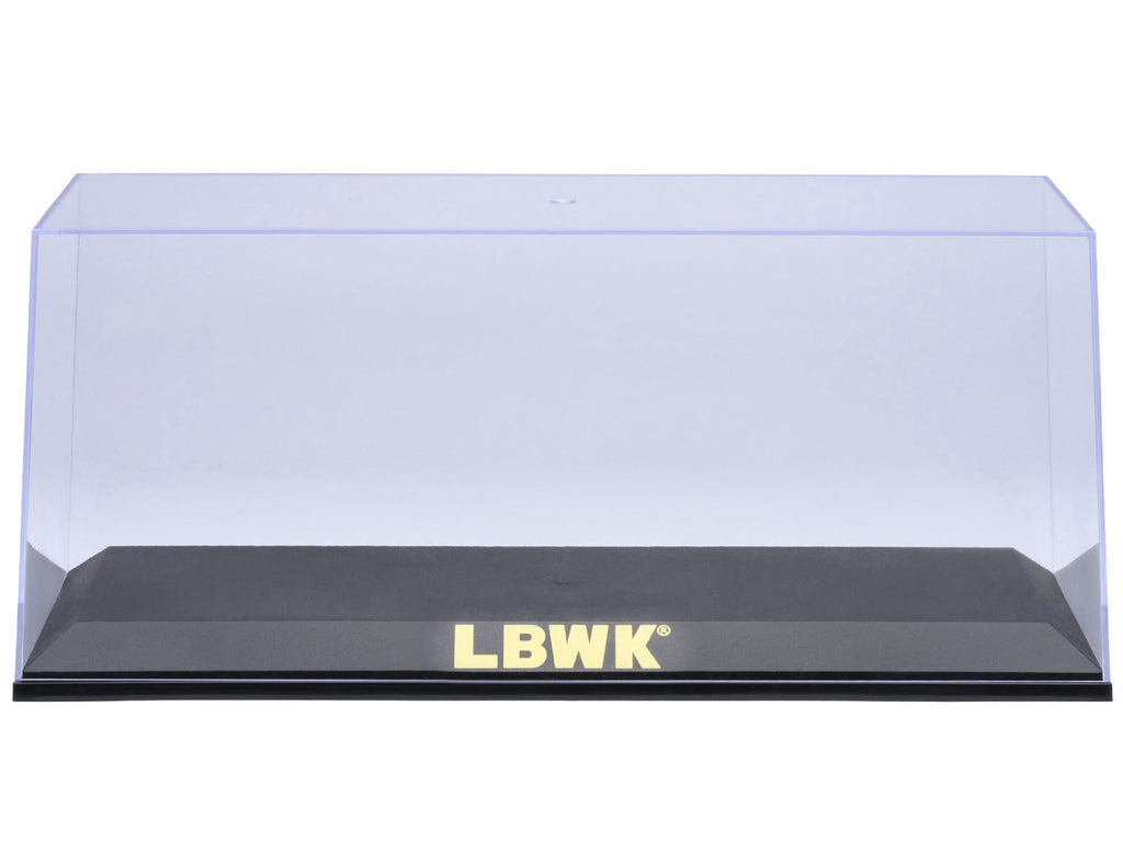 Collectible Display Show Case with Black Plastic Base and Gold 'LBWK' Logo for 1/18-1/24 Scale Model Cars by Autoart