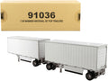 Wabash National 28' Double Pup Trailers White 'Transport Series' 1/50 Diecast Model by Diecast Masters