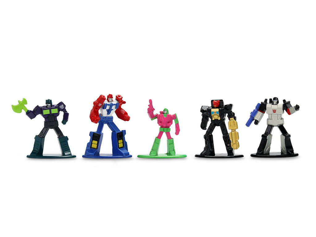 Set of 12 Diecast Figures 'Transformers' Franchise 'Nano Metalfigs' Series Diecast Models by Jada