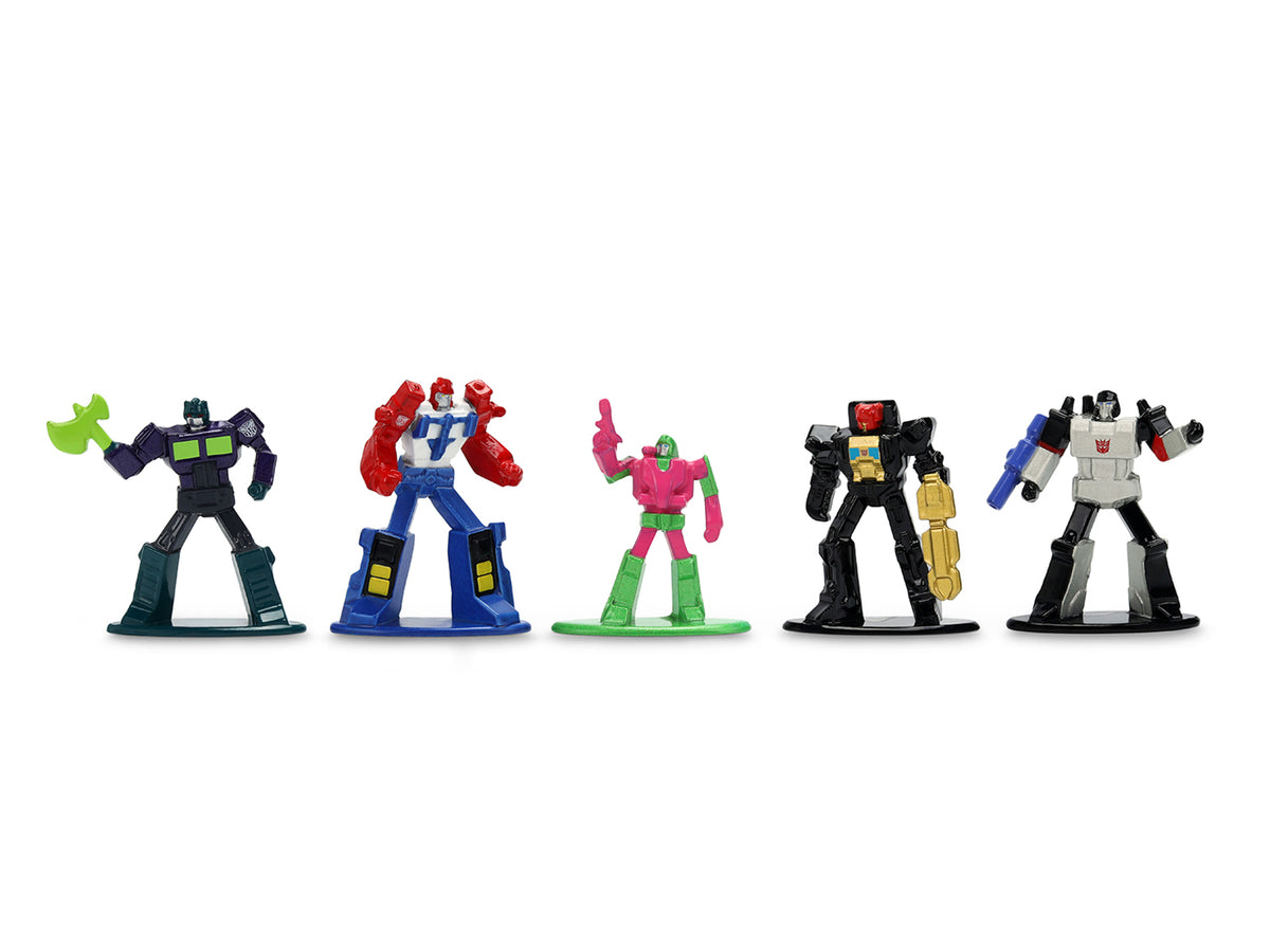 Set of 12 Diecast Figures 'Transformers' Franchise 'Nano Metalfigs' Series Diecast Models by Jada