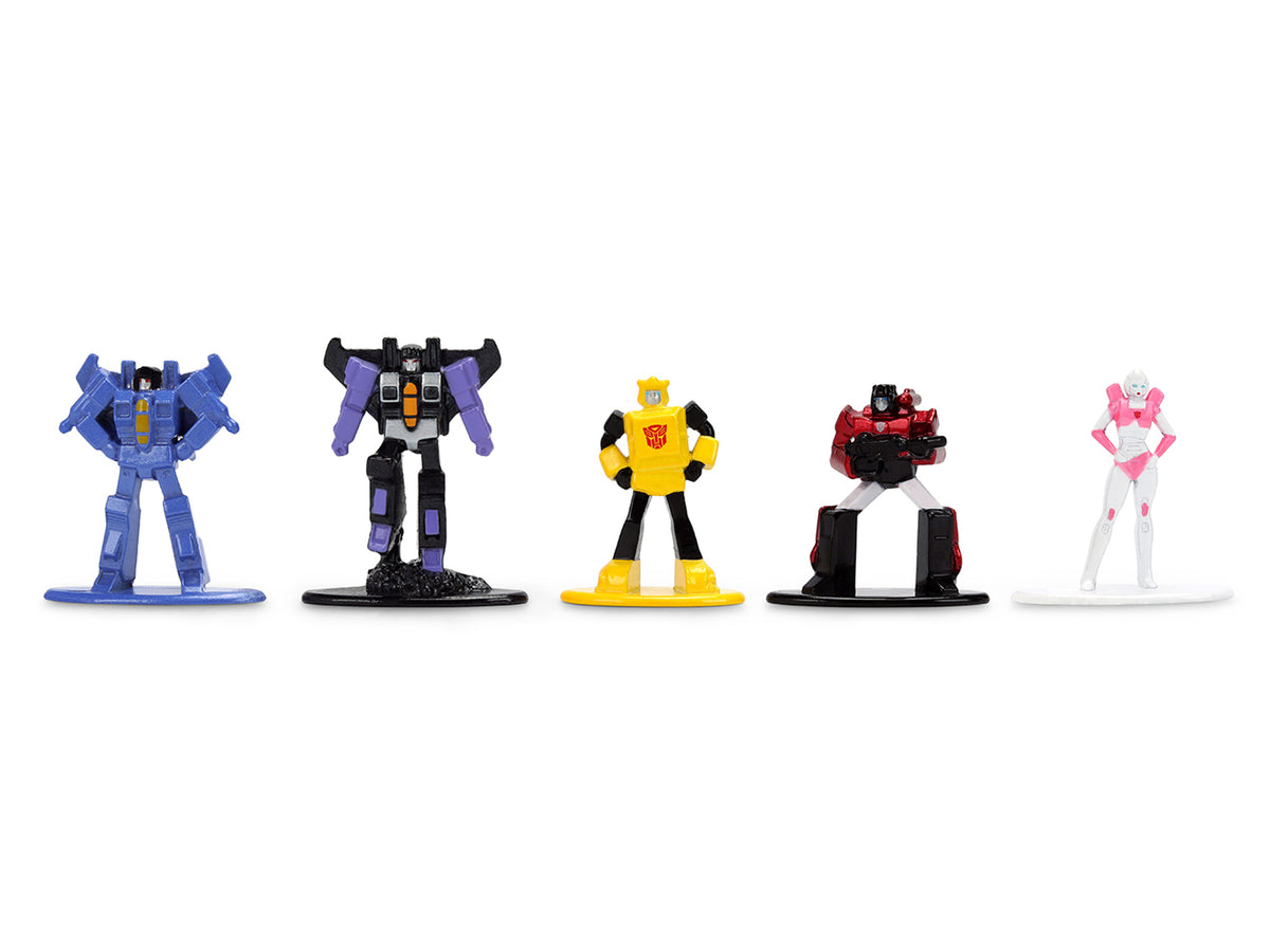 Set of 12 Diecast Figures 'Transformers' Franchise 'Nano Metalfigs' Series Diecast Models by Jada