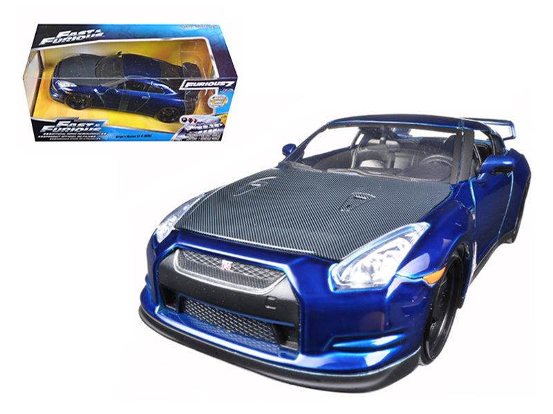 Brian's 2009 Nissan GTR R35 Blue 'Fast & Furious 7' Movie 1/24 Diecast Model Car by Jada